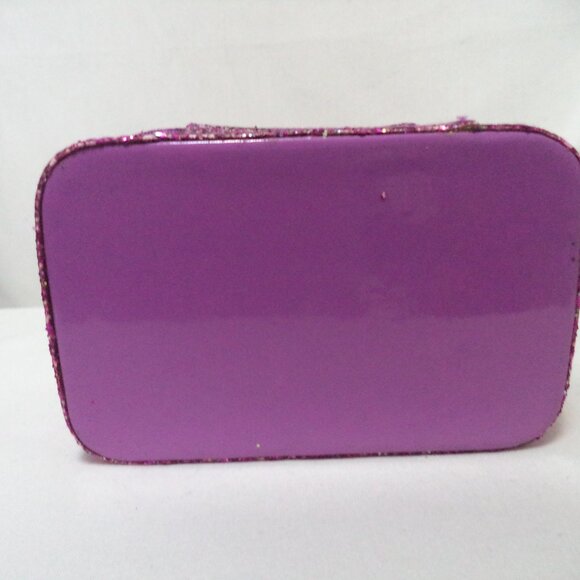 Caboodles Travel Case Glitter Small inside mirror Travel purple silver 4.5" x 7" - Picture 9 of 11